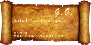 Galbács Orsolya névjegykártya